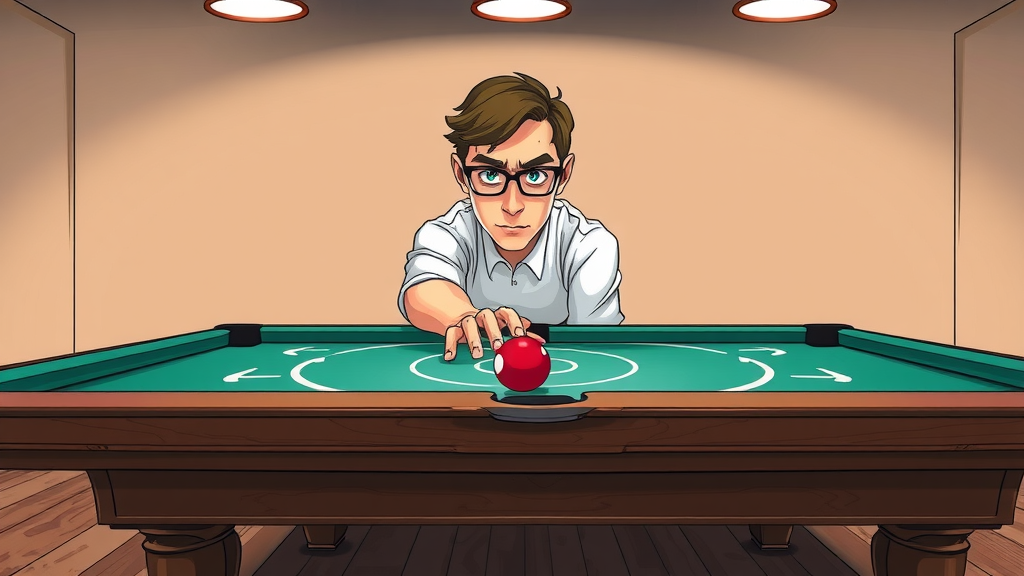 diagrammatic pool table showing aiming lines and angles used in pool game tactics