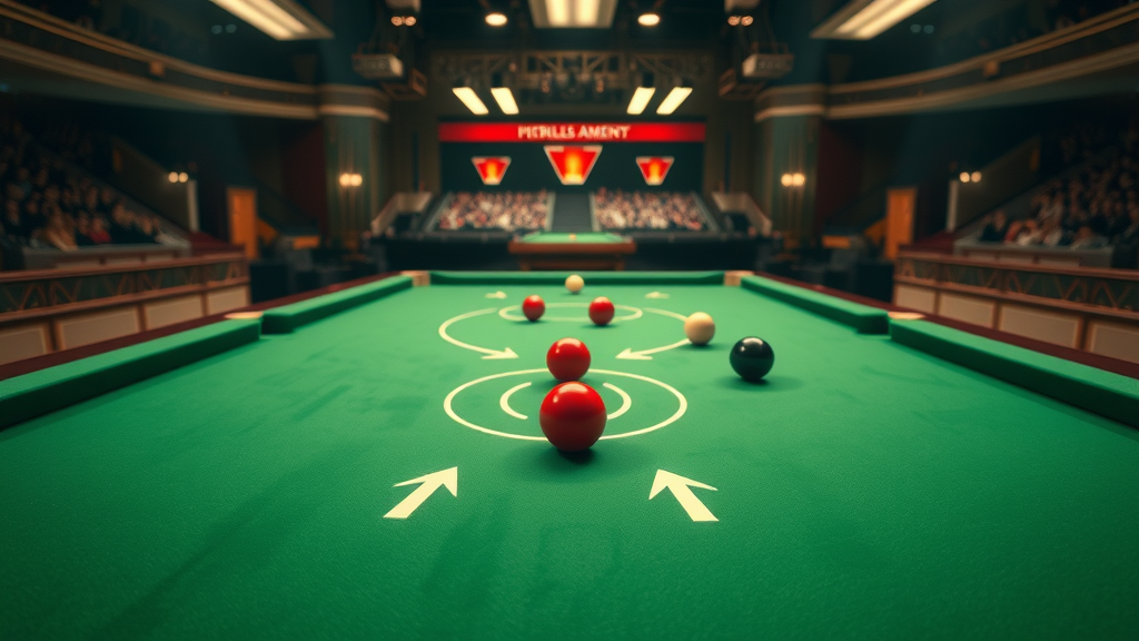 overhead snooker table diagram with cue ball paths showing advanced snooker strategy used by pros