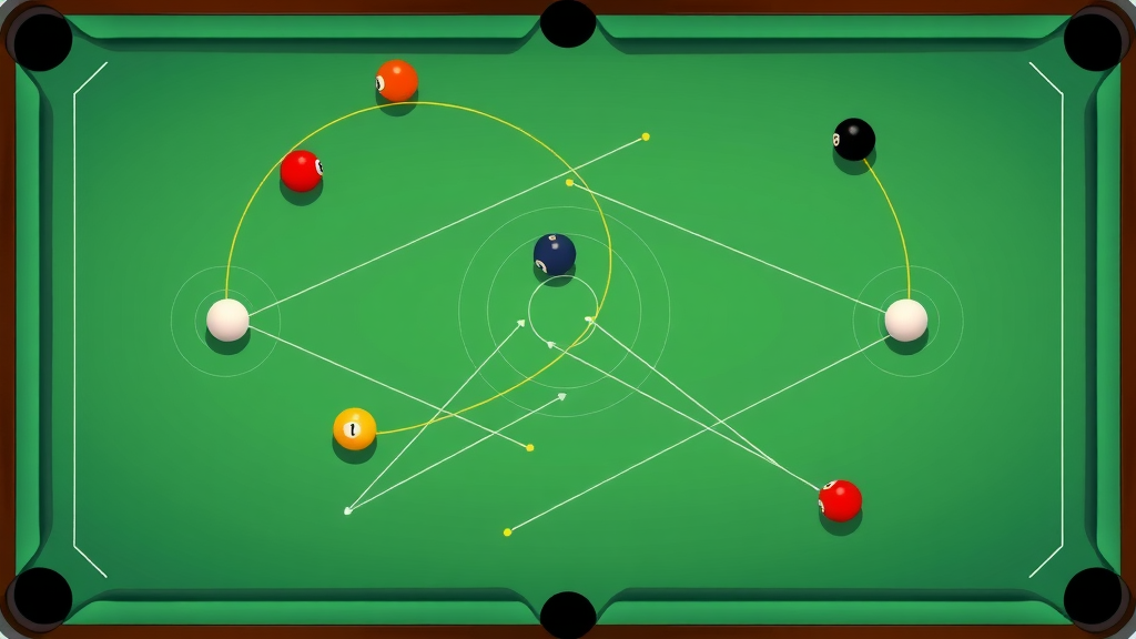 Overhead pool table shot patterns advanced billiard techniques schematic ball trajectories