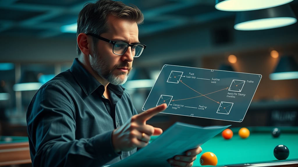 billiards shot selection champion planning table strategy for next sequence