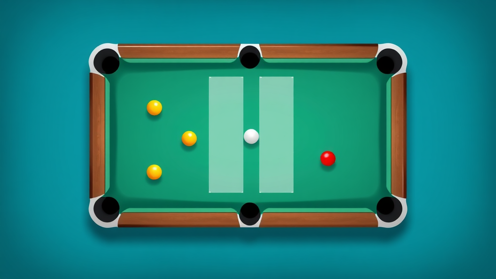 Educational billiard diagram illustrating pool table zones and shot planning for billiard strategy tips
